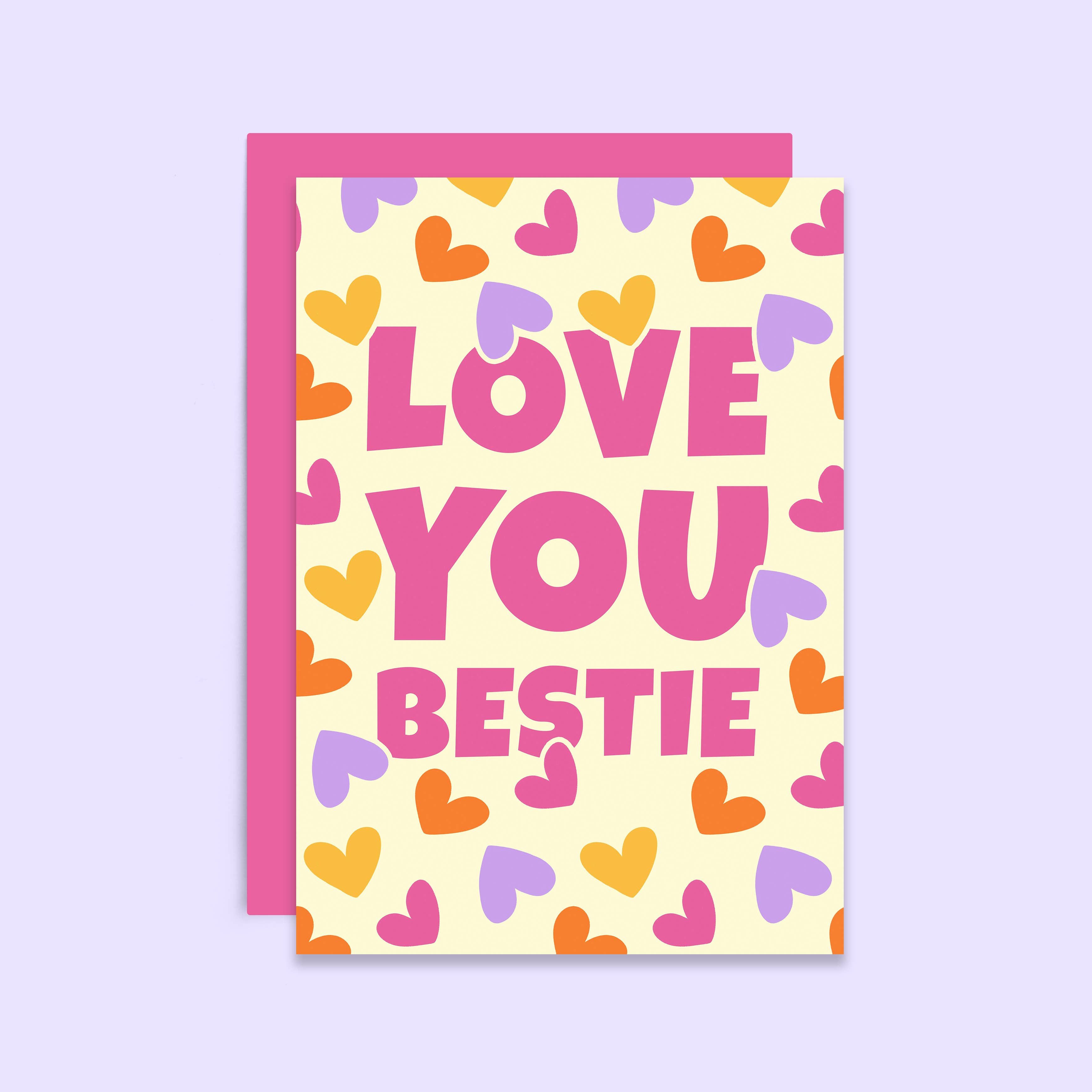 Tikkled Pink - Vendita all'ingrosso Biglietti di amicizia - Biglietto Love You Bestie Galentine's Day | Biglietto per la migliore amica