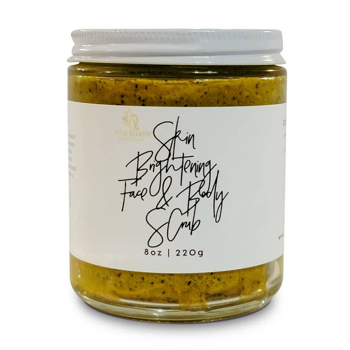 Gommage visage et corps éclaircissant pour la peau pour la vente par June Bloom Essentials