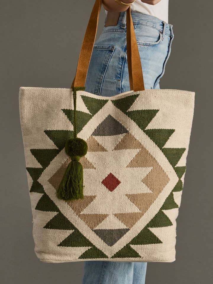 Creme, Grün & Beige Western-Tasche für den Großhandel von Panache Apparel Co.