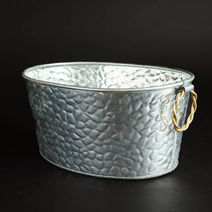 India Handicrafts Inc - Wholesale Bucket/Pail - 14" Oval Handle Tubs - Assorted Colors5