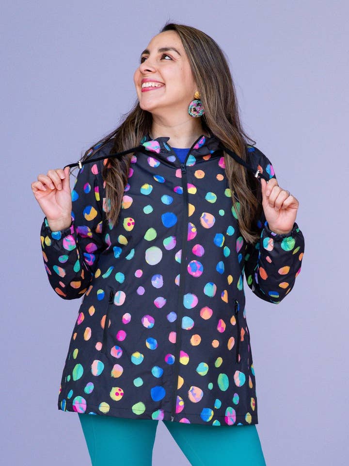 Night Polka Raincoat - Adults for wholesale by Mama Movement