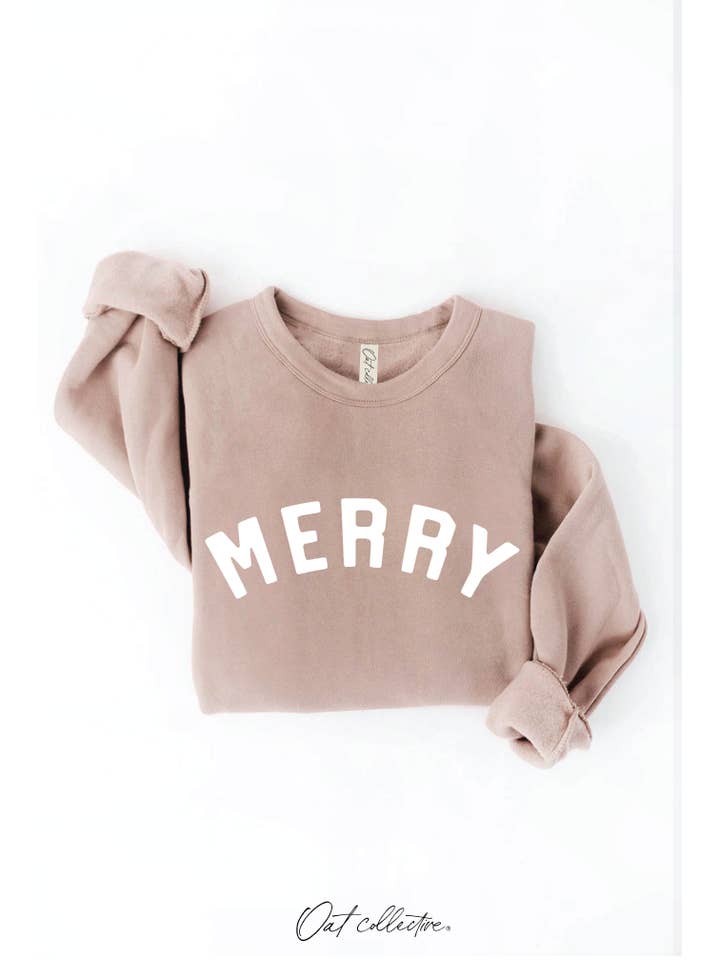 OAT COLLECTIVE - Wholesale Graphic Sweatshirt - Women's - MERRY Graphic Sweatshirt