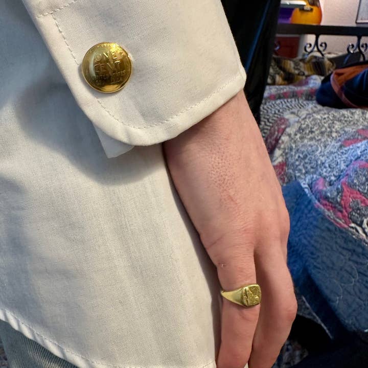 Mountainstruck Coin Rings and Jewelry - Wholesale Cufflinks - 24k Gold Plate U.S. Wheat Penny Coin Cufflinks