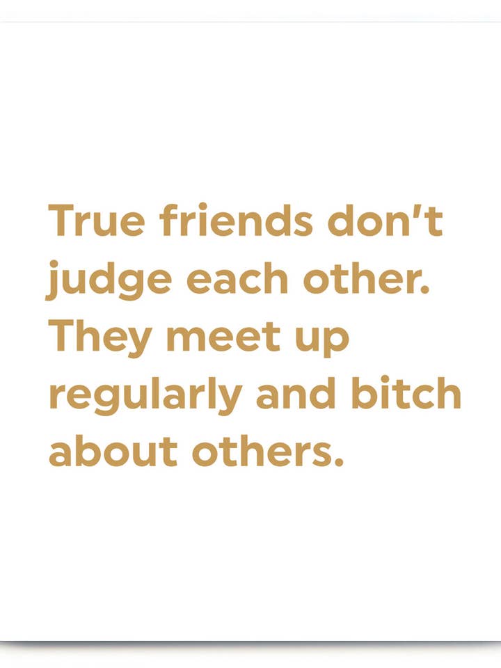 Funny Gift - Friends Don't Judge Coaster By Brainbox Candy for wholesale by Brainbox Candy