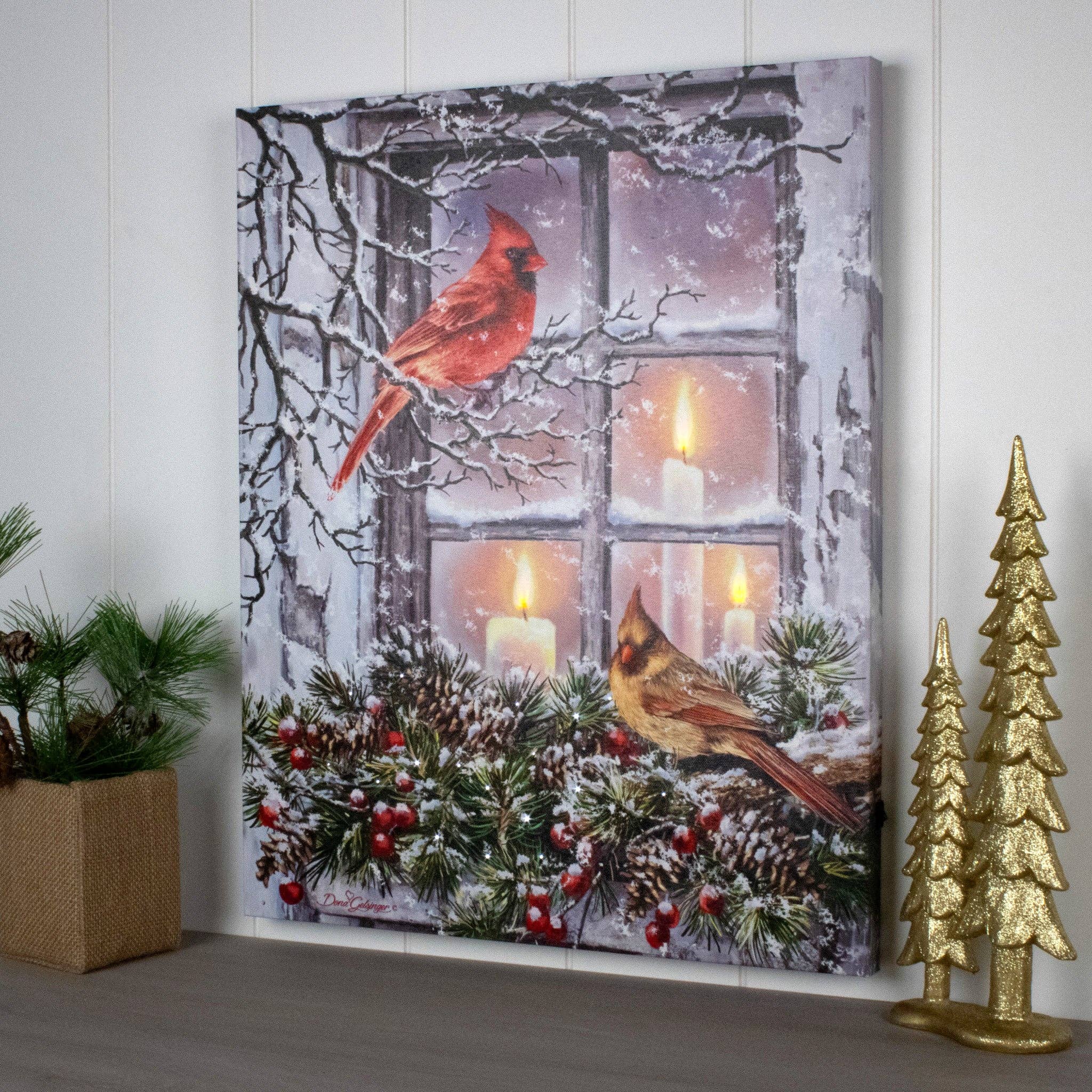 Glow Decor - Wholesale Christmas Wall Art - Together for Christmas 16x20 Fiber Optic Canvas1