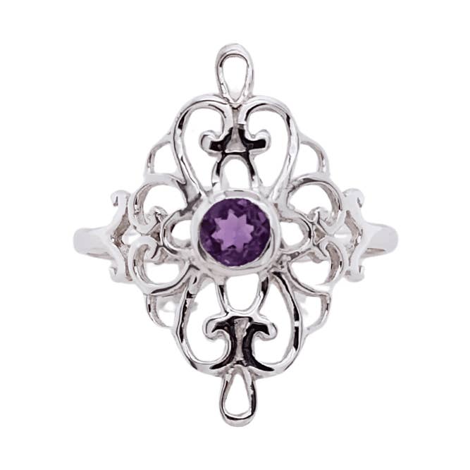 Esprit Creations - Wholesale Single Stone/Solitaire Ring - Amethyst Filigree Ring0