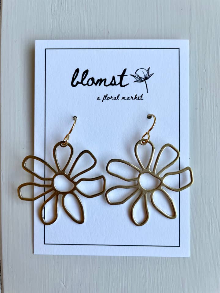Brass Class Daisy Earrings for wholesale by Blomst Floral Market