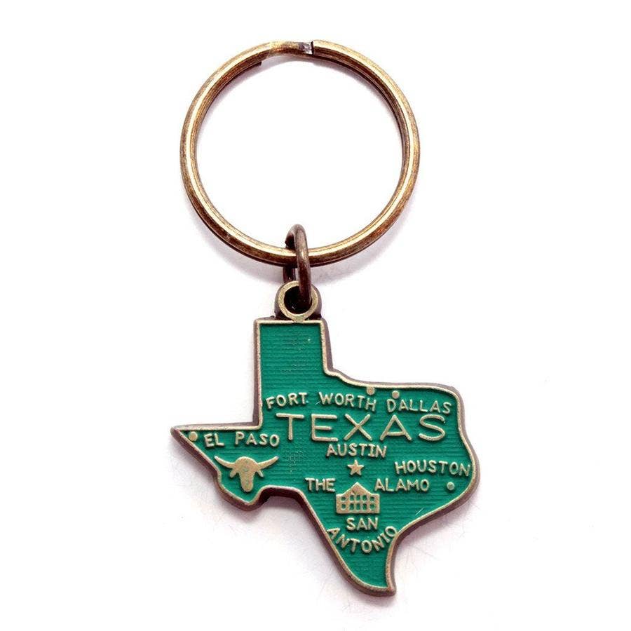 Gleeful Peacock - Wholesale Keychain - Unisex - Texas Keychain - High Quality Thick Metal State Love3