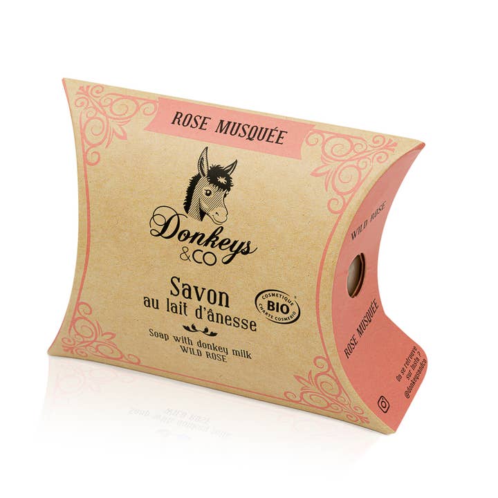 DONKEYS & Co. - Venta al por mayor Pastilla de jabón - Jabón Bio leche de burra Rosa Mosqueta 100g - Promoción - 20%