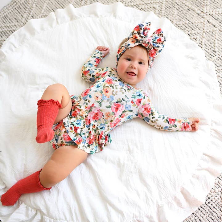 Gigi and Max – Bodysuit - Bebé por atacado – Nayeli TUTU Vestido de Bebé Floral de Bambu3