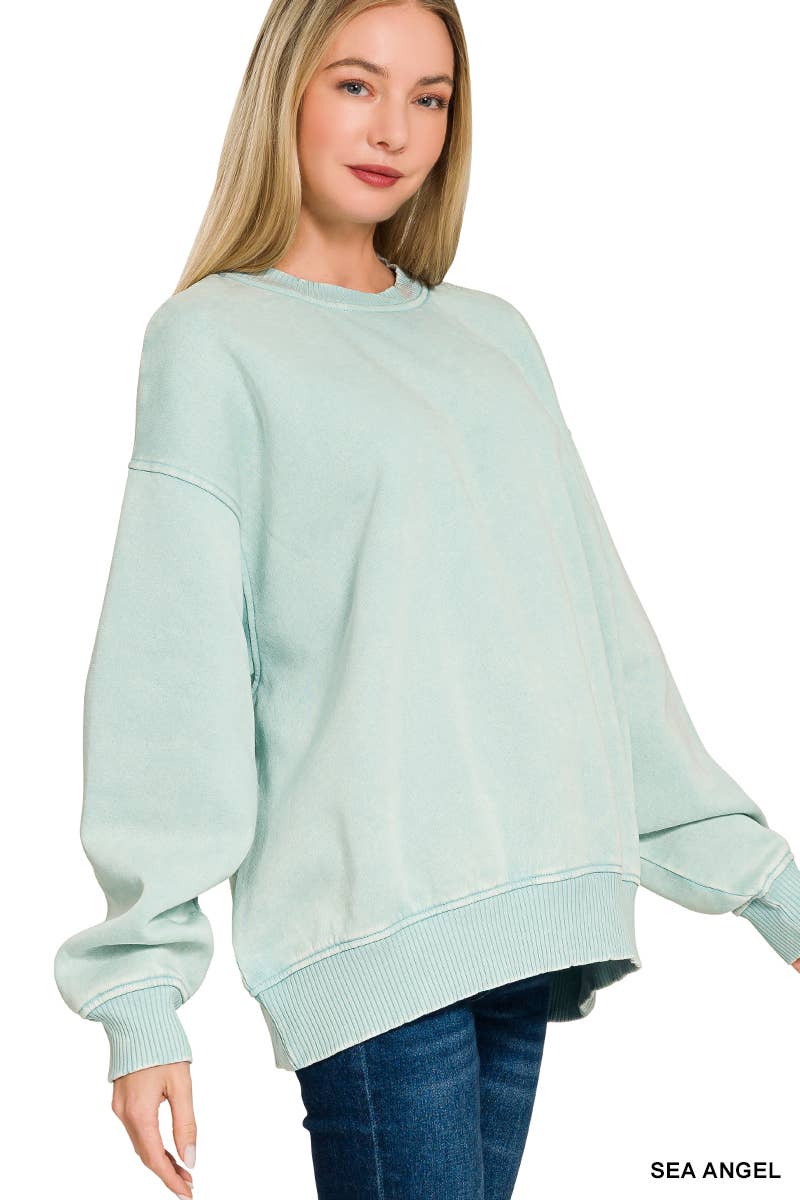 42POPS - Wholesale Sweatshirt - Women's - Acid Wash Fleece Oversized Pullover88