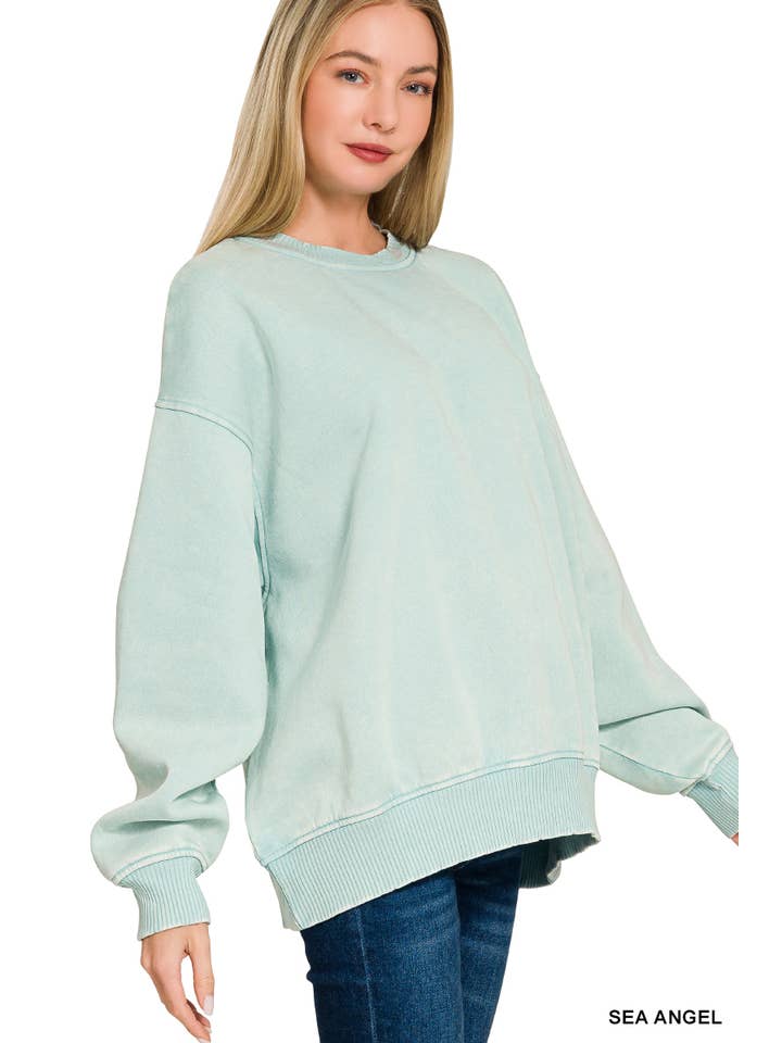 42POPS - Wholesale Sweatshirt - Women's - Acid Wash Fleece Oversized Pullover88