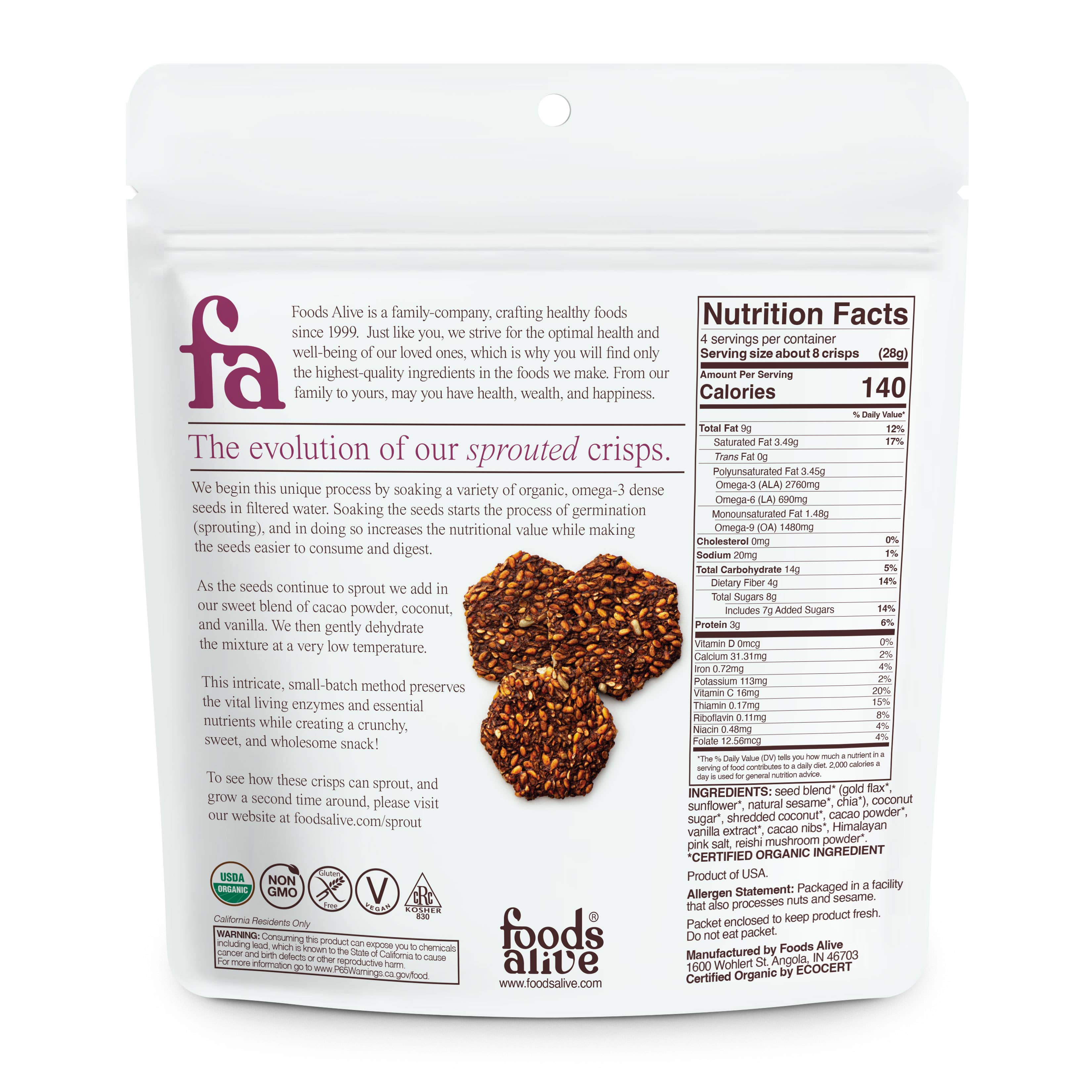 Foods Alive – wholesale Kex – Coco Coconut Organic Grodda Chips, Glutenfri1