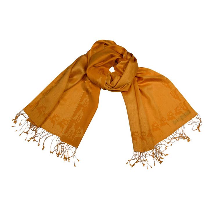 Cachecol de seda caxemira com veado, manga por atacado de Shirin Sehan