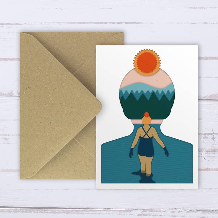 Wild Swimming card | lakes & lochs | A6 | recycled for wholesale by Designed by Islay