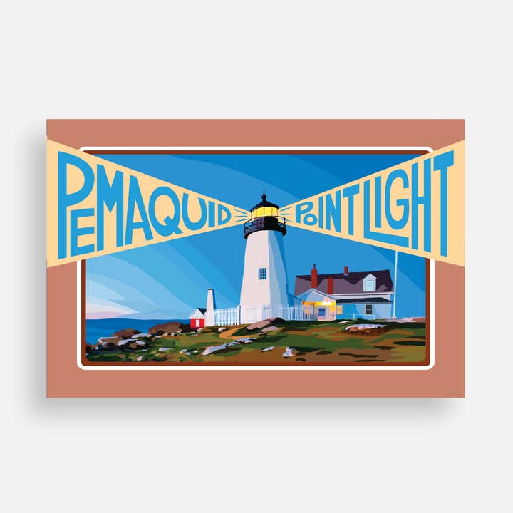 Pemaquid Point Light Postcard for wholesale by Abby Clark Creative