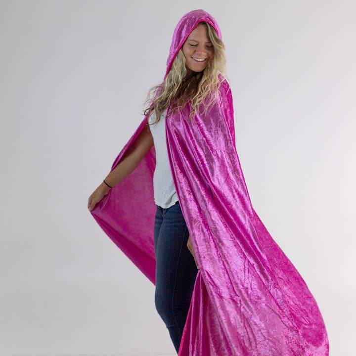 everfan - Wholesale Costume - Unisex - Adult Hooded Cloak - Crushed Velour Medieval Hooded Cape