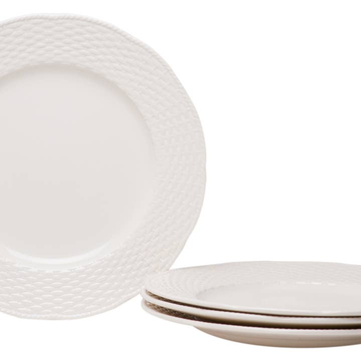 Nantucket White Dinner Plates 11.25" Set/4 for wholesale by Red Vanilla Home
