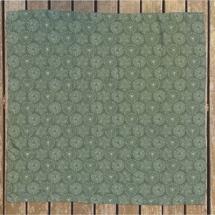 Green Silk Scarf with Historic Spanish Tiles Travel Gift for wholesale by Evolation Creative