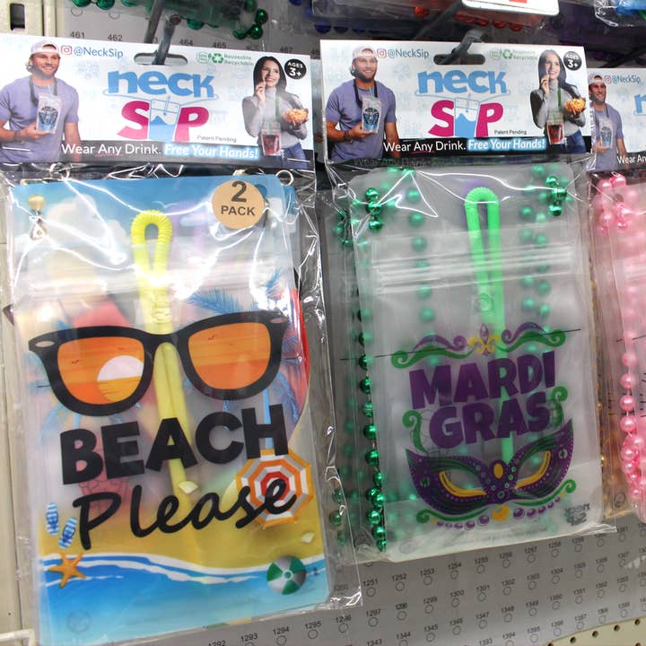 NeckSip - Wholesale Party Favor - Happy Birthday - Wearable Drink Pouches (12 oz | 2-pack)
