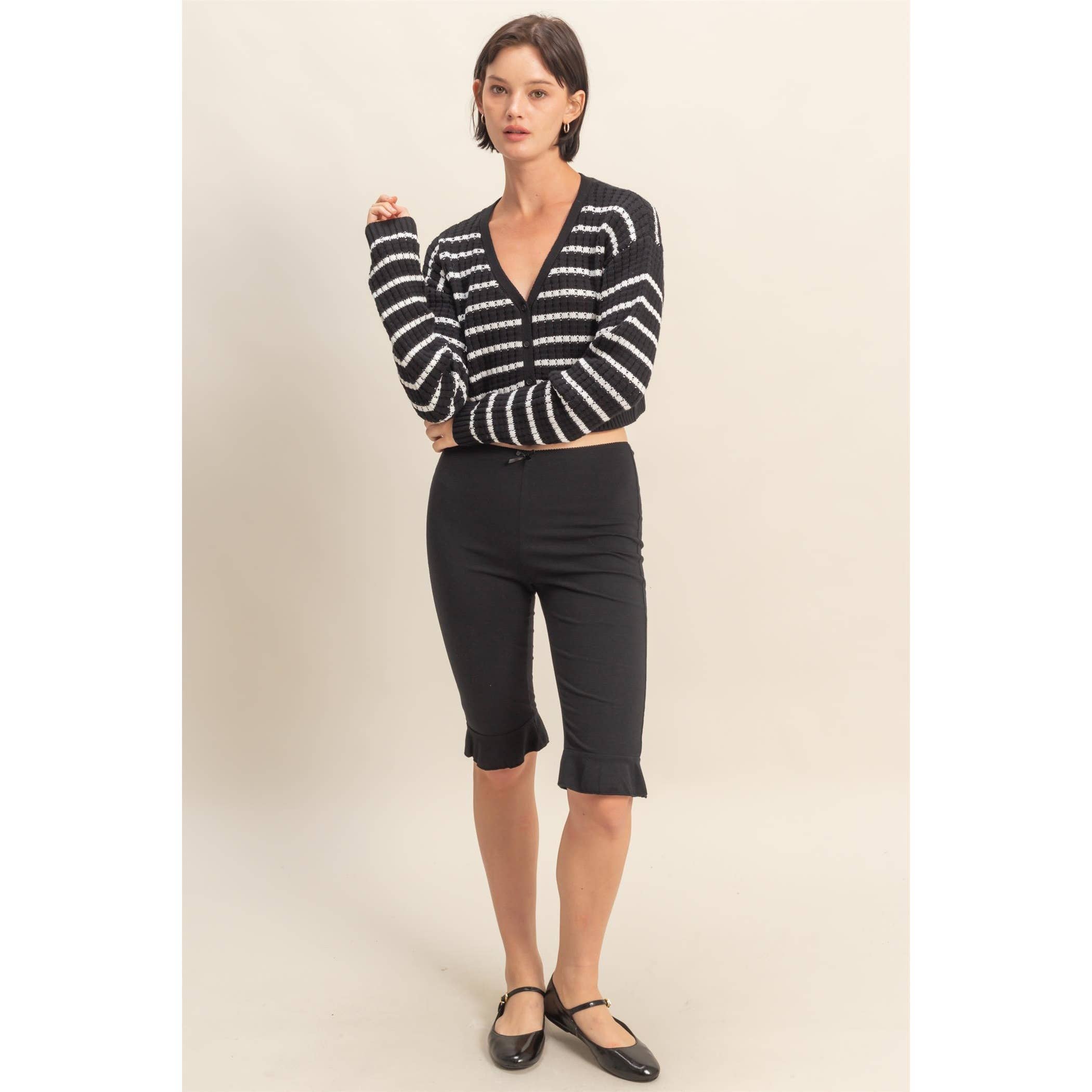 HYFVE - Vendita all'ingrosso Cardigan - Donna - Cardigan a righe con maniche lunghe e bottoni2