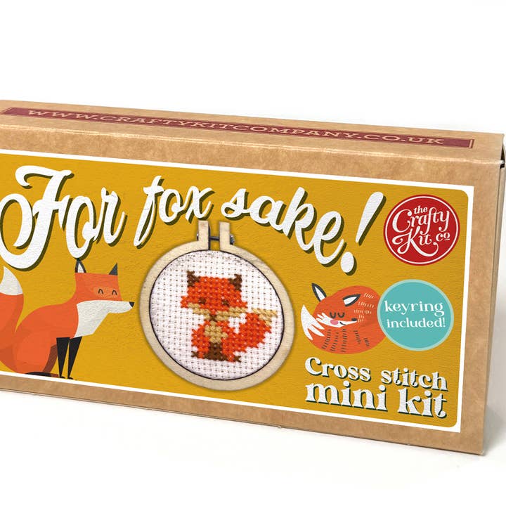 The Crafty Kit Company - Wholesale Embroidery/cross-stitch supplies - 'For Fox Sake!' Mini Matchbox Cross Stitch Kit2