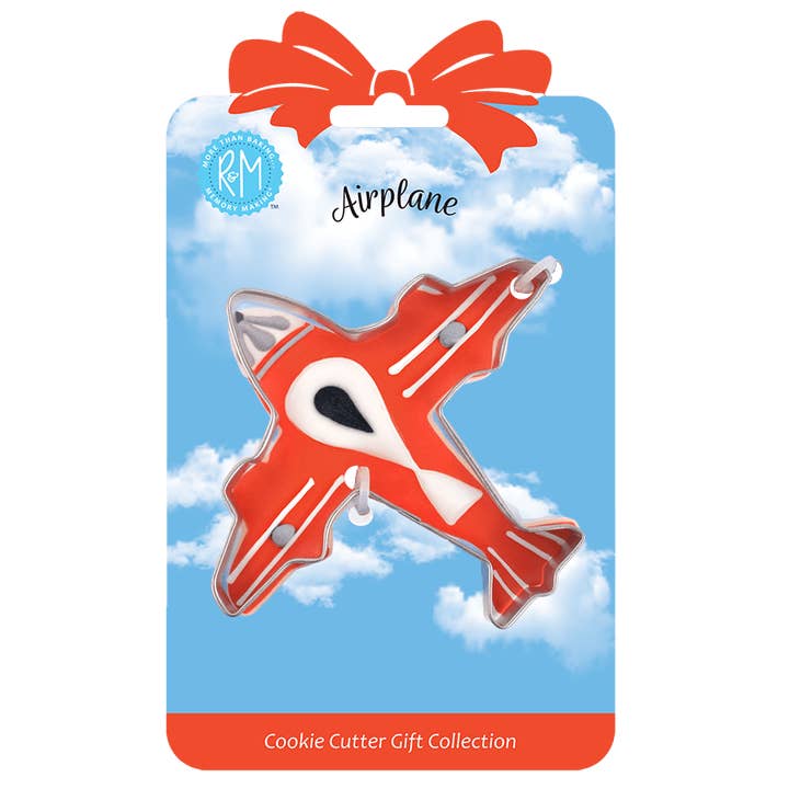 Airplane Cookie Cutter 4" Carded for wholesale by R&M International