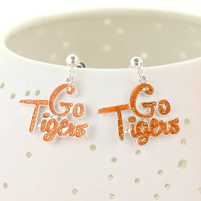 Clemson Slogan Boucles d'oreilles pour la vente par Seasons Jewelry