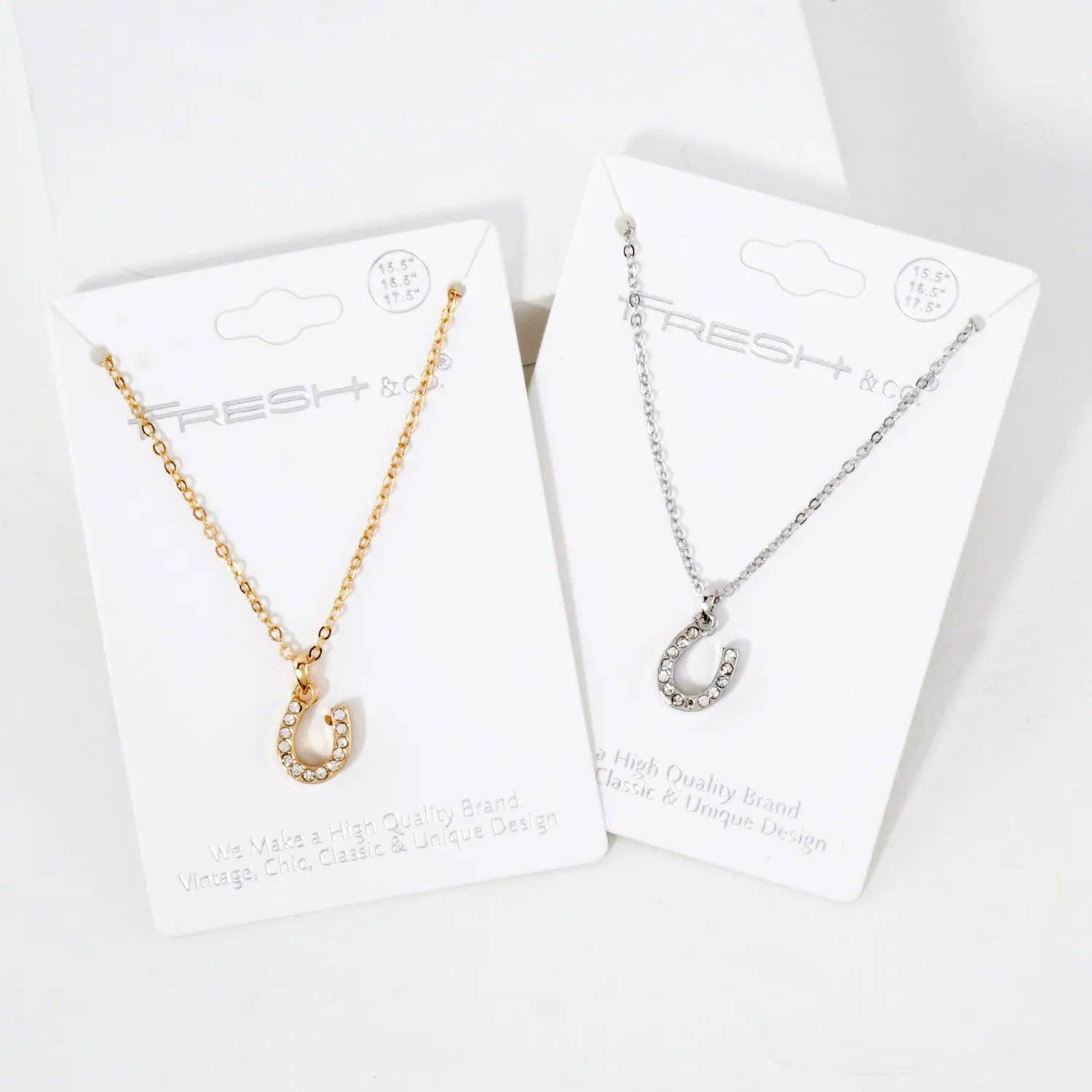 Wild Honey - Wholesale Pendant/Charm Necklace - Crystal-Pave Lucky Horseshoe Pendant Necklace7