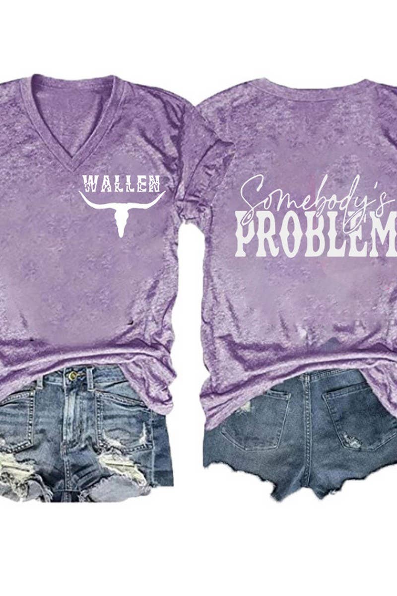 NINEXIS - Vente T-shirt sérigraphié – femme - CWTTS1055_T-SHIRT À MANCHES COURTES À COL EN V IMPRIMÉ RECTO-VERSO7