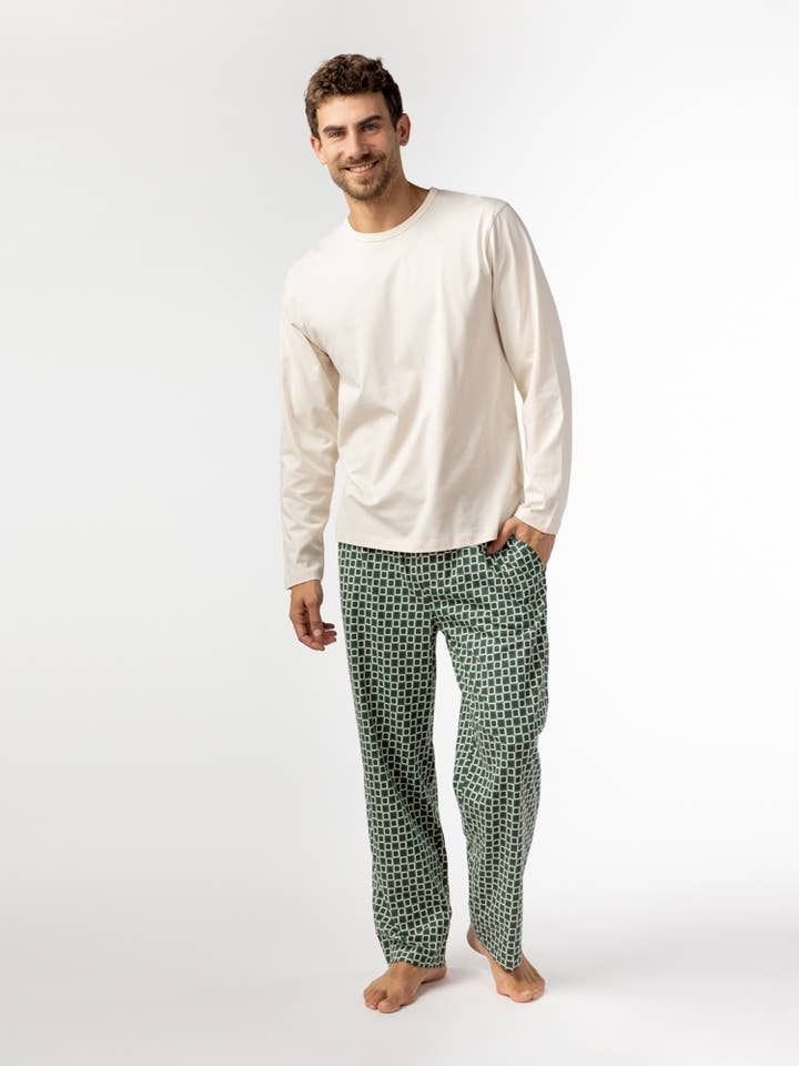 ORGANIC COTTON PAJAMA IOTA BLOCK BRUMA FAIR TRADE for wholesale by Veraluna Sustainable Clothing