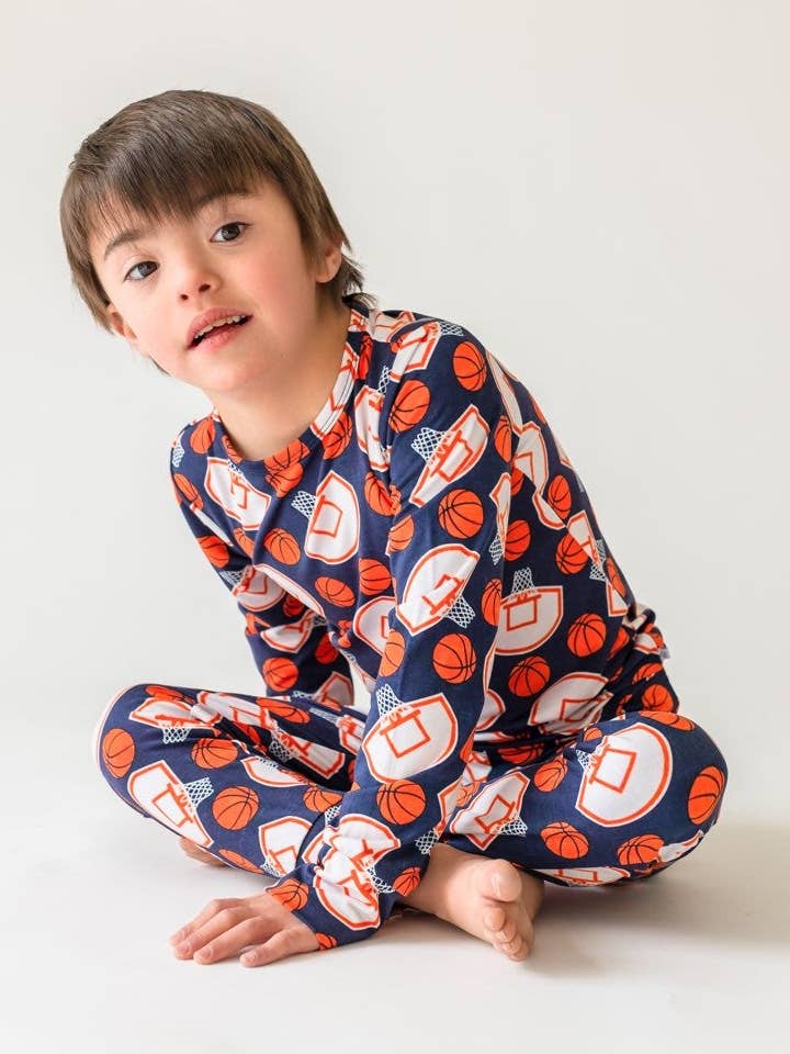 Basketball Two Piece Long Set for wholesale by Little Pajama Co.