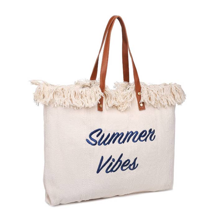 Urban Expressions - Wholesale Beach Bag - Summer Vibes Fringe Beach Tote1