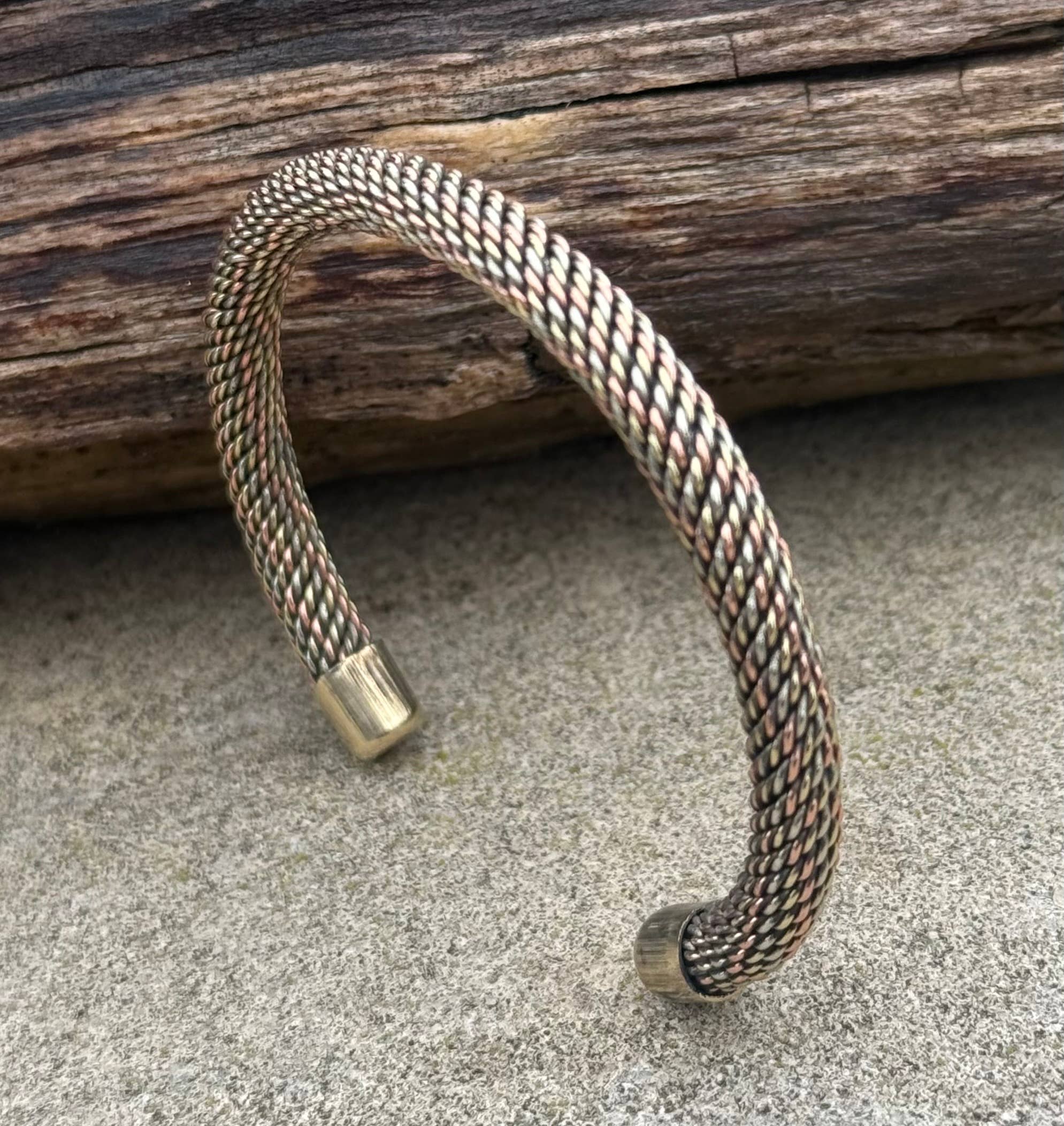 Lungta Imports - Wholesale Cuff Bracelet - Pure Copper Twisted Open Back Bracelet for Women and Men 4