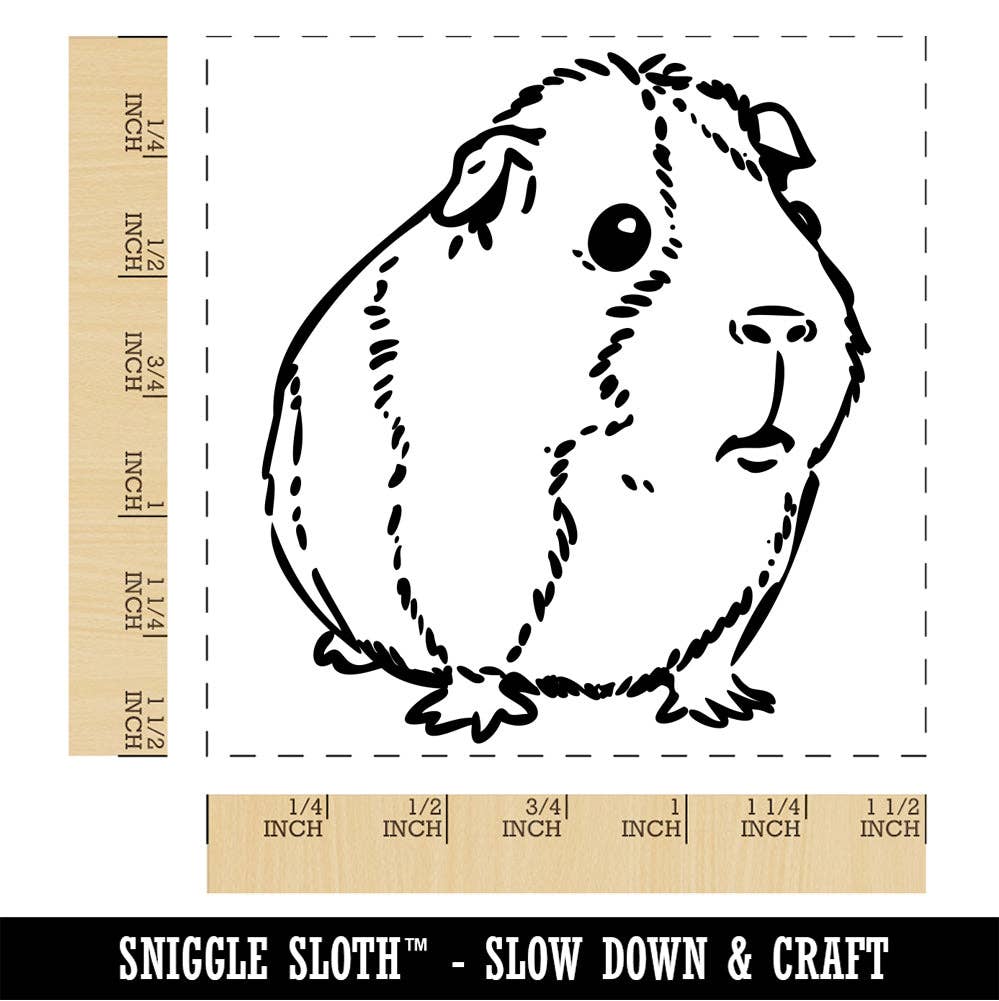Sniggle Sloth - Wholesale Rubber/Decorative Stamp - Sweet Guinea Pig Self-Inking Rubber Stamp Ink Stamper6