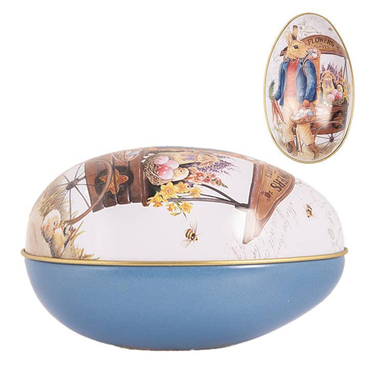 6BL0145 Dekoration Ägg 7x11x7 cm Vit Metallkanin för wholesale av Clayre & Eef