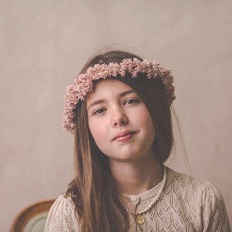 Verde Oliva Coronitas - Wholesale Party Hat/Crown - Hill Flower full pink crown1