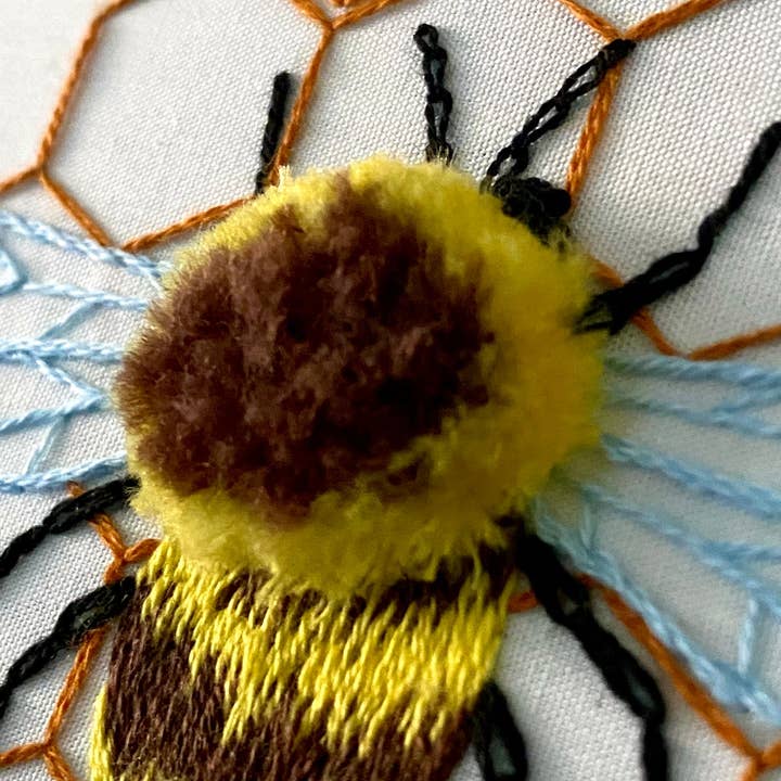 Stitches By Tiff - Wholesale Embroidery/Cross Stitch Supplies - Fuzzy Bumblebee Craft DIY Embroidery Kit5