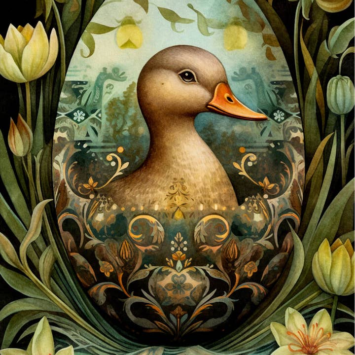 Fripperies - Wholesale Postcard - Easter Eggs: Duck | Card Fripperies