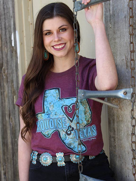 Turquoise and Texas Graphic T-Shirt for wholesale by Ranch Swag