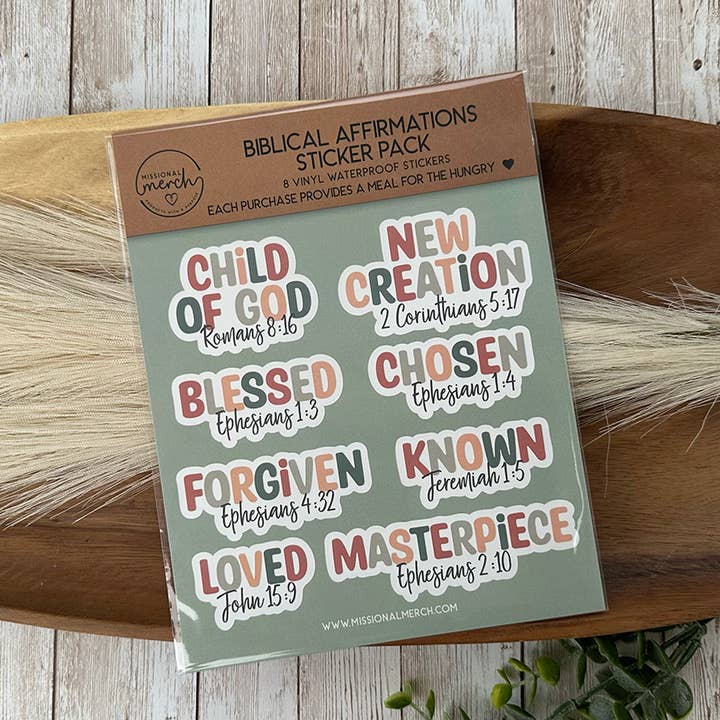 Christian Sticker Sheets | Biblical Affirmations | Faith for wholesale by Missional Merch