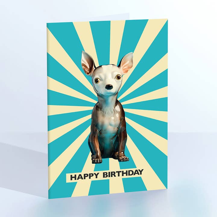 Circus Chihuahua greetings card for wholesale by Ornament Art