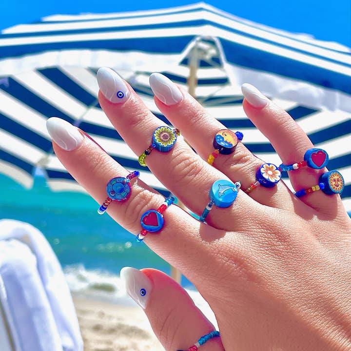 cutandcropped - Wholesale Band/Stacked Ring - 20 Random Seed Bead Rings3