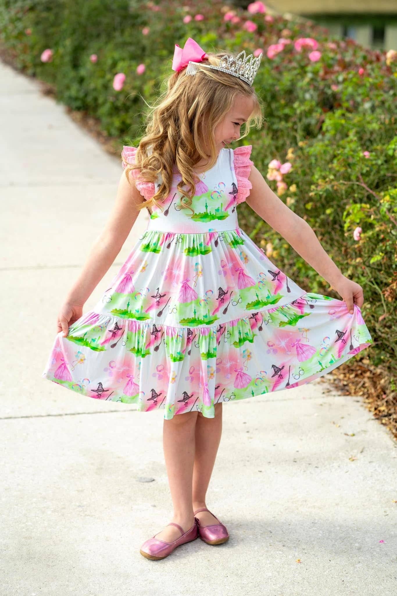 Riley & Rett – Engroshandel Kjole - Børn – Populær Flæse Blondeærme Lagdelt Snurretur3