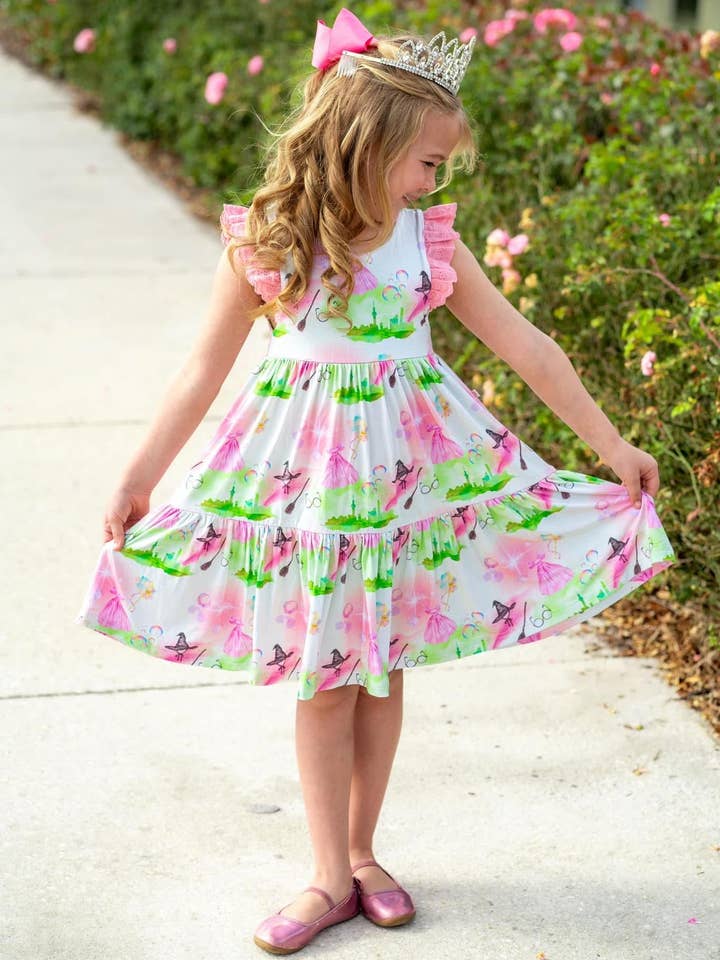 Riley & Rett – Engroshandel Kjole - Børn – Populær Flæse Blondeærme Lagdelt Snurretur3