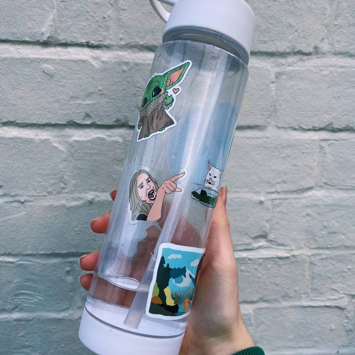 Transparent Waterproof Stickers | Cat Meme | Woman for wholesale by BrollyWeather