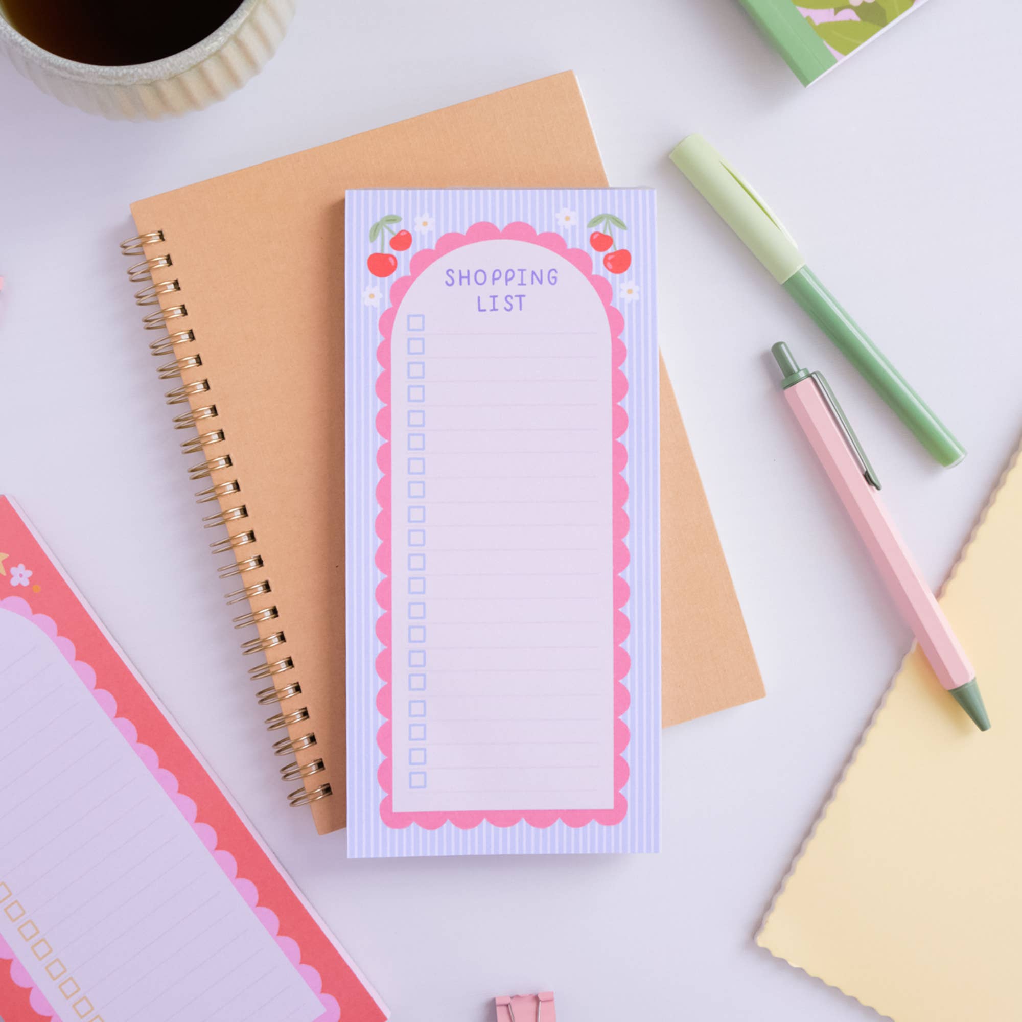 Hopscotch Paper Co. - Wholesale Notepad - Cute Cherry Shopping List Pad – 50 Pages for Easy Grocery & Task Lists3