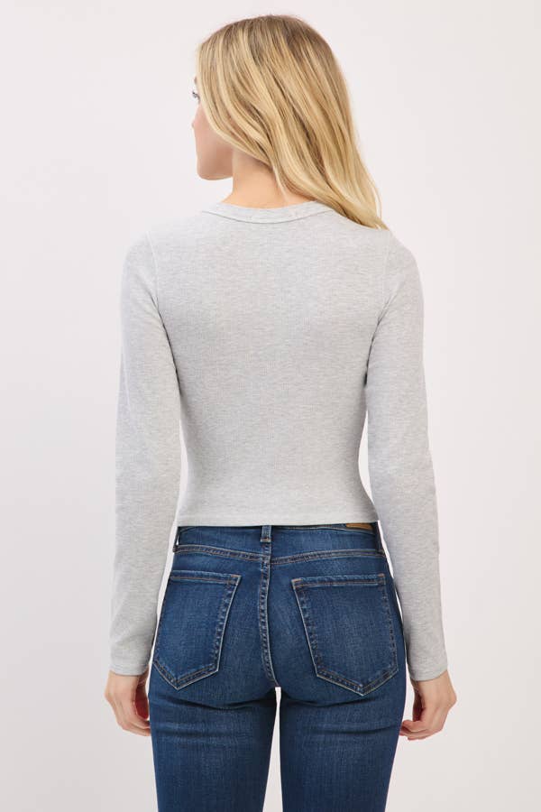 Heart & Hips - Wholesale Knit Top - Women's - RT56662L - LONG SLV CREW NK W/SCALLOPED EDGE14