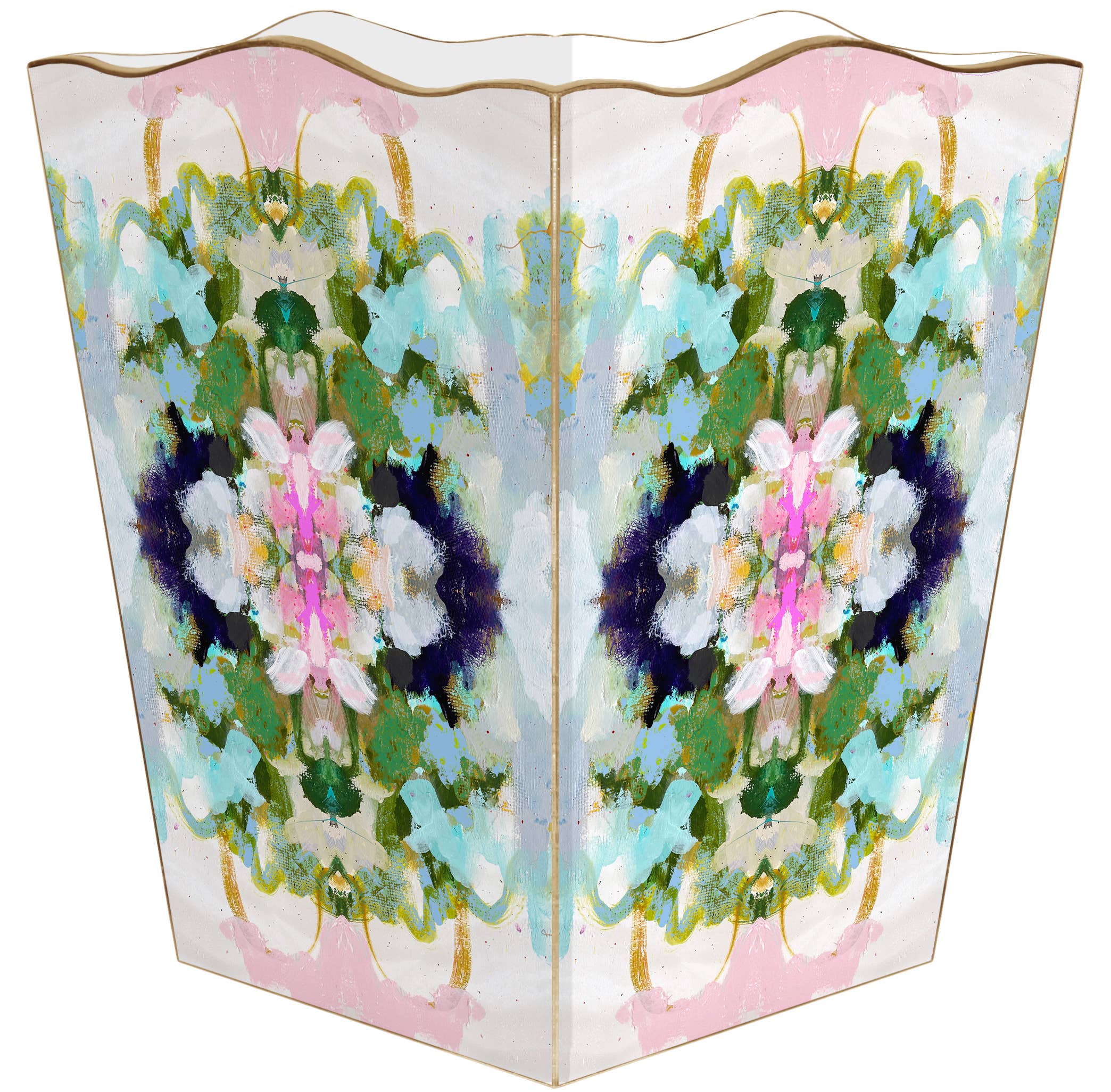 Marye-Kelley - Wholesale Trashcan/Trash Bin - WB515LP-Laura Park Nantucket Bloom Wastepaper Basket0