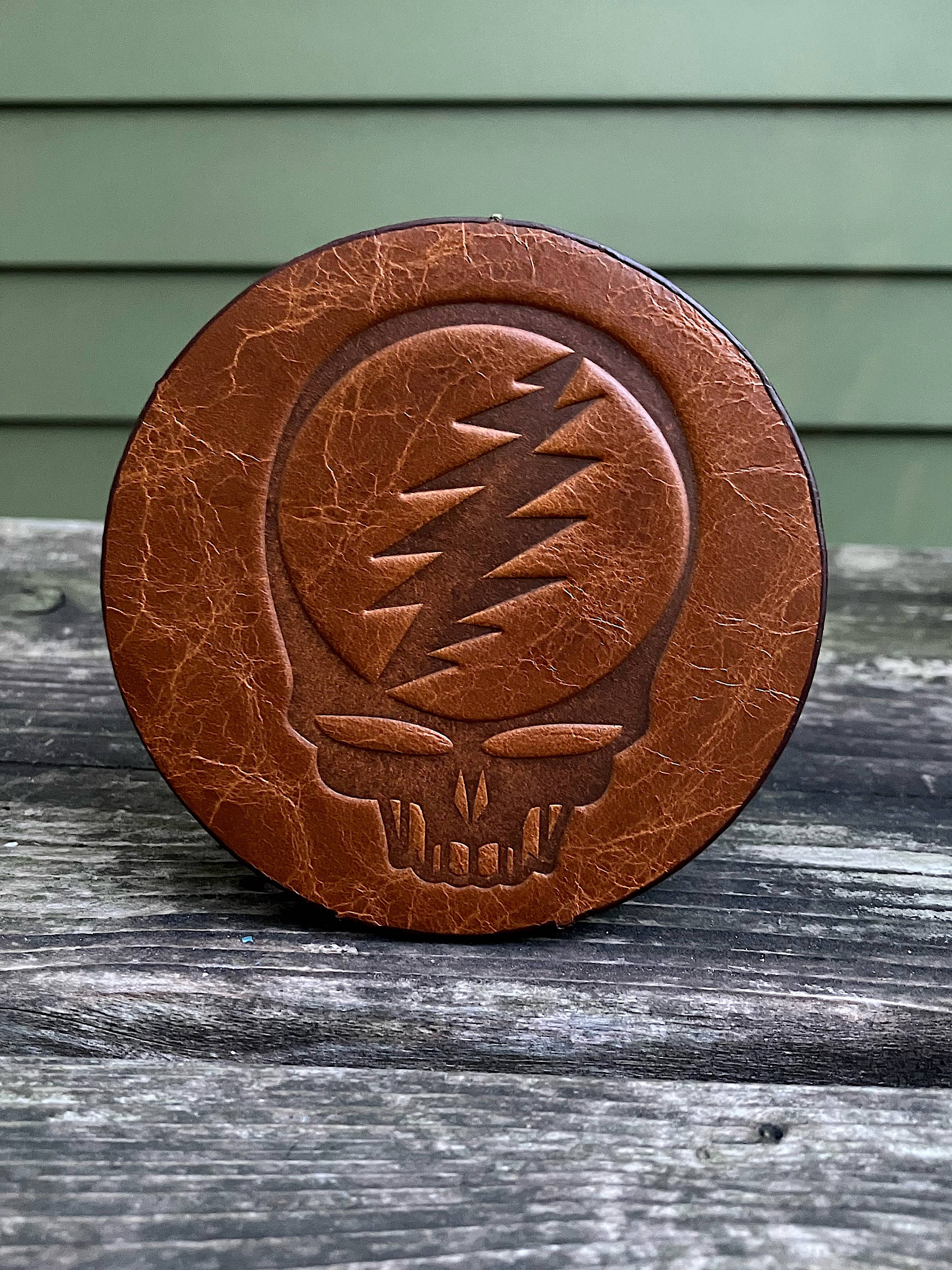 Jimmyrockit - Wholesale Coasters - Leather Coaster - Steal Your Face Grateful Dead